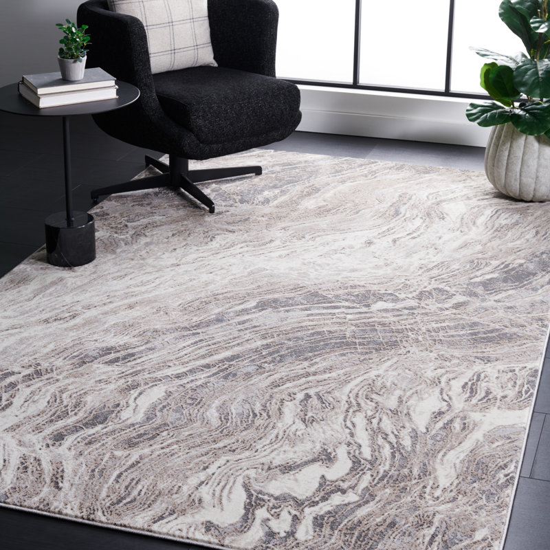 Tapis gris / ivoire Vogue 162, Rectangle 9 pi x 12 pi