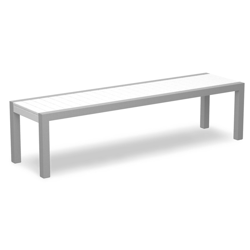 Banc POLYWOOD MOD 68 ", Noir texturé, Blanc