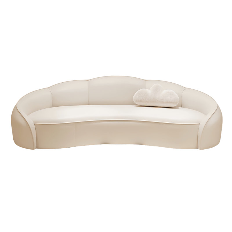 Light luxury curved sofa, 29.53" H x 82.68" W x 35.43" D, Off-White, 3