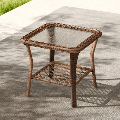 Table d'appoint de patio en osier