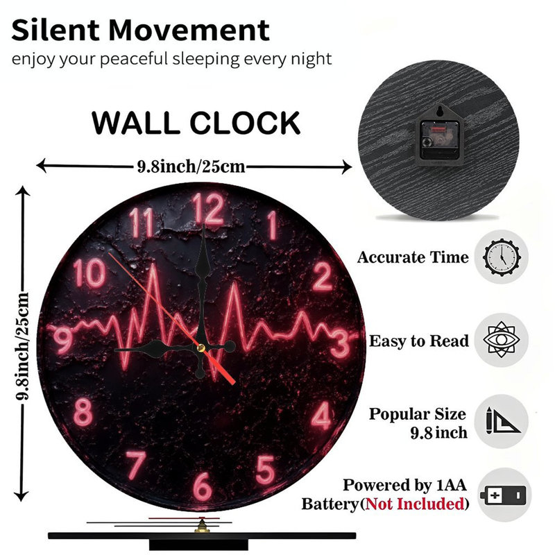 Clock Face With Heartbeat Waveform