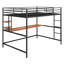  Lit mezzanine en métal avec bureau, tablette intégrée, structure en acier robuste, solution de travail et de sommeil fonctionnelle et peu encombrante pour toute pièce-573349080