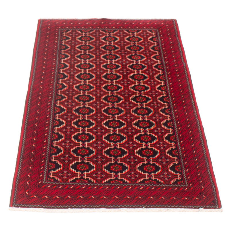 Tapis rouge en laine noué à la main de conception unique 3 pi 6 po x 6 pi 9 po nouvel âge Kalgoorlie