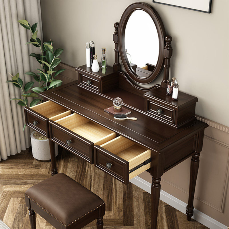 43.31"French-style minimalist full-solid wood dressing table