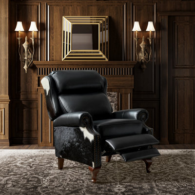 Terecita Traditional Richard Cowhide Genuine Leather Manual Recliner by Winston Porter