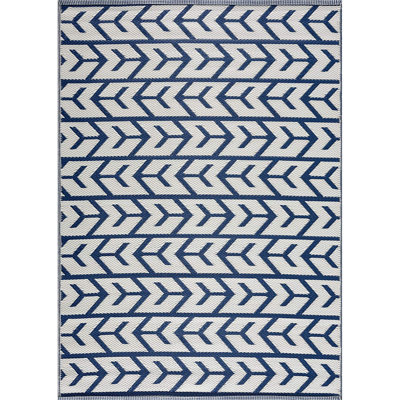 Tapis d'extérieur bleu marine / crème Allistir