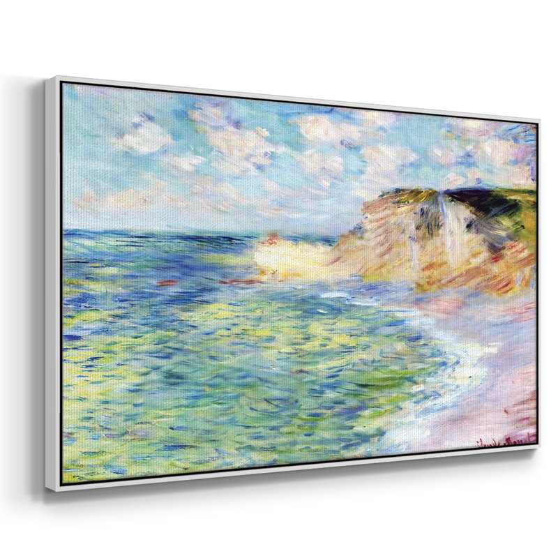 Falaises à Amont, 1885, reproduction d'art sur toile, H 25 po x l 37 po x P 2 po, Toile encadrée flottée blanche
