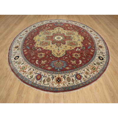 Taryn One-of-a-Kind 12' X 12' New Age Round Wool Area Rug Red