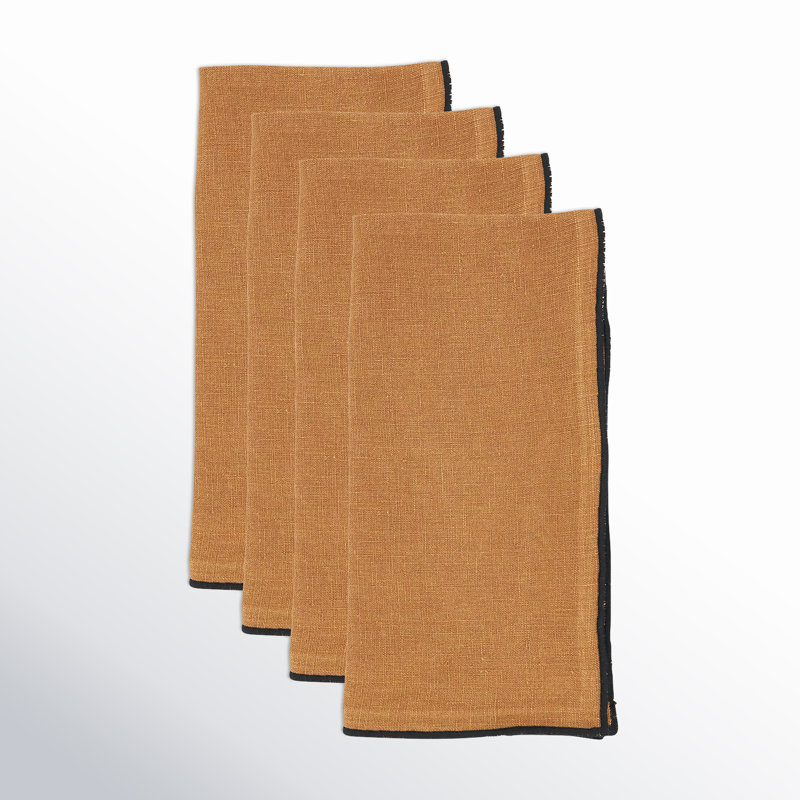 Dartmouth Linen No Pattern Square Napkin, Terracotta
