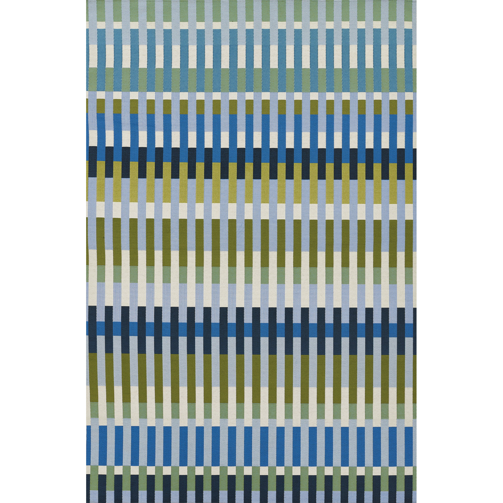 Icon Blue Striped Outdoor Rug, Rectangle 3'7" x 5'7"