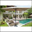Parasol d'extérieur à DEL solaire de haute qualité 10 x 6,5T avec manivelle et bouton-poussoir inclinable pour le jardin-544744491