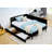 Velvet Upholstery Adjustable  Bed with 2 Storage Drawers-1493980284-1493108128