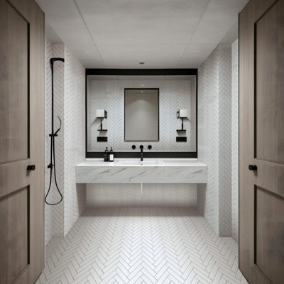 Herringbone White