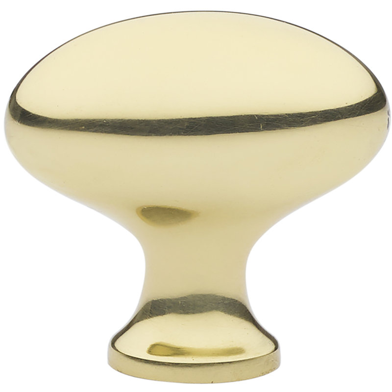 Egg Cabinet Knob, Polished Brass, 1.75" H x 1" W x 1.625" D