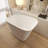 51.18"Solid Surface Freestanding Tub,Bathtubs For Small Spaces,Sitting Type