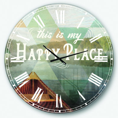 Lake House Happy Quote - Horloge murale traditionnelle