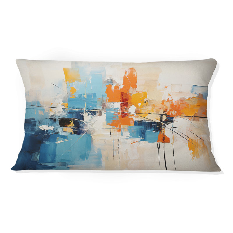 Coussin décoratif à imprimé de collages abstraits en papier I