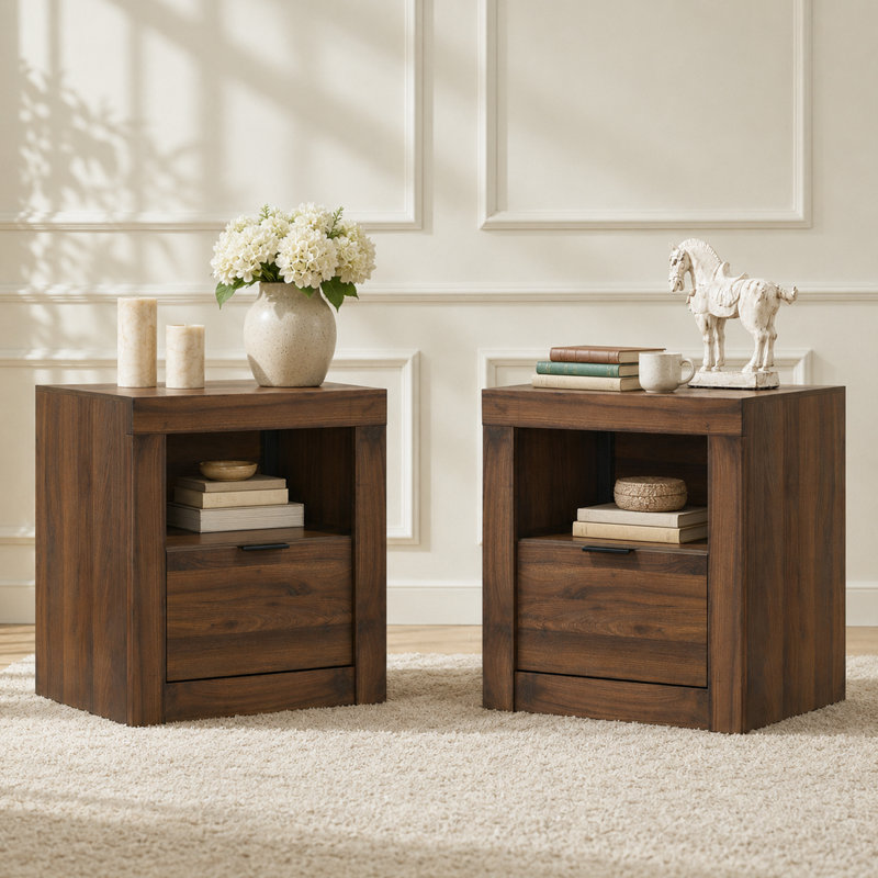 5-Pieces Bedroom Sets, Walnut