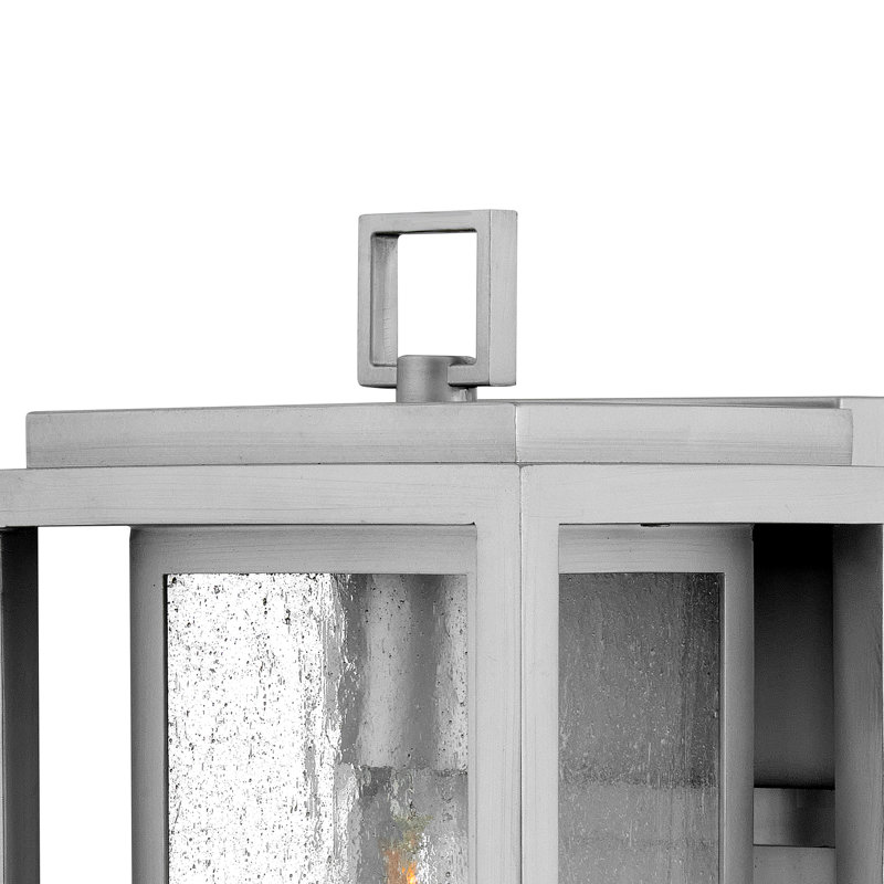 Medium Wall Mount Lantern, 12" H x 7" W x 6.75" D, Satin Nickel