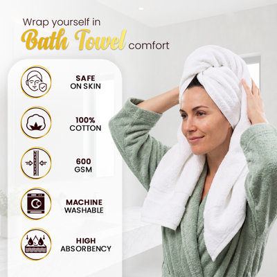 Serviettes de bain 100% coton 600 g / m²