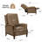Liauro 32.3" Wide Genuine Leather Manual Push Back Recliner with Solid Wood Handrail-1636698623