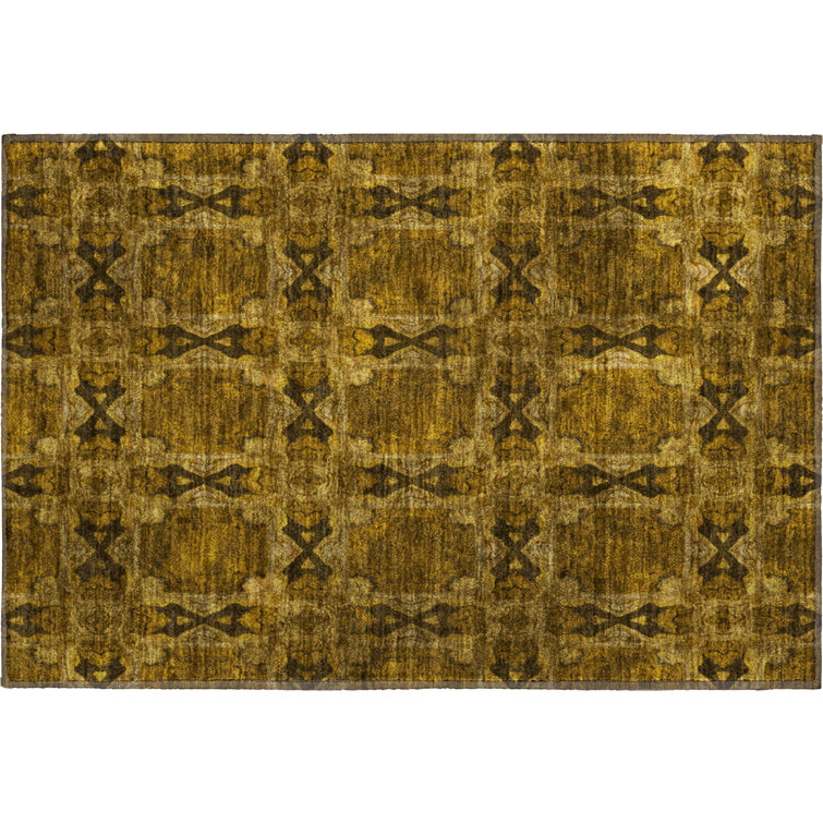 Premium Machine Washable Cerrito AMF564 Chocolate Rug