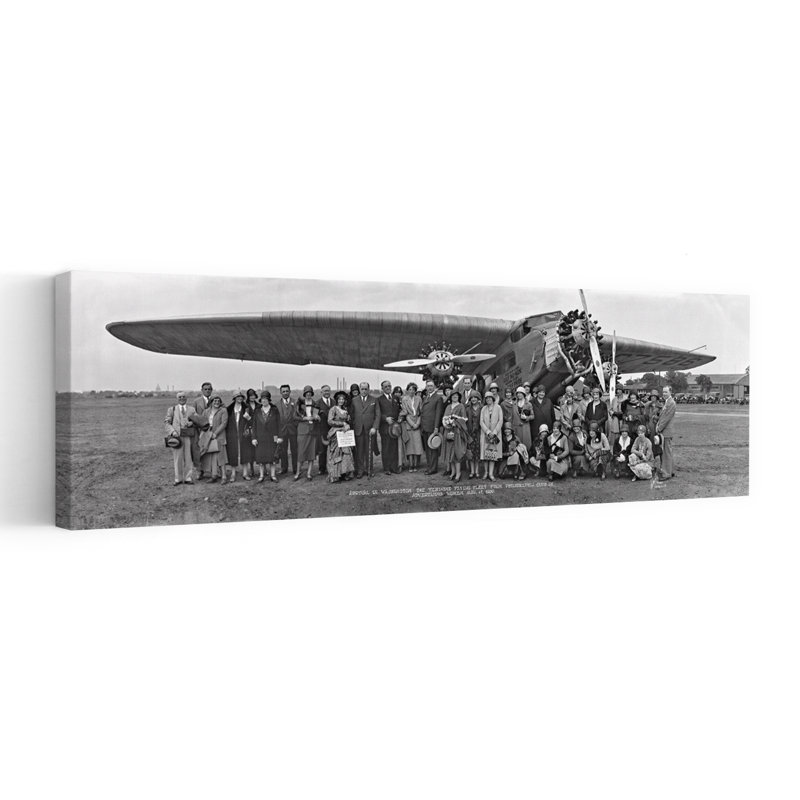 Amelia Earhart's Arrival in Washington The Feminine Flying Fleet From Philadelphia Club of Advertising Women May 17 1930 1 Piece Wrapped Canvas Panoramic Wall Art