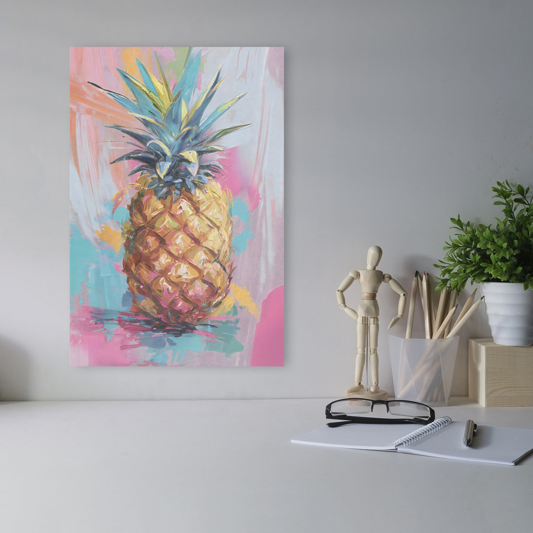 Pineapple Abstract Bold Colorful Fruit Nature Wall Art Print