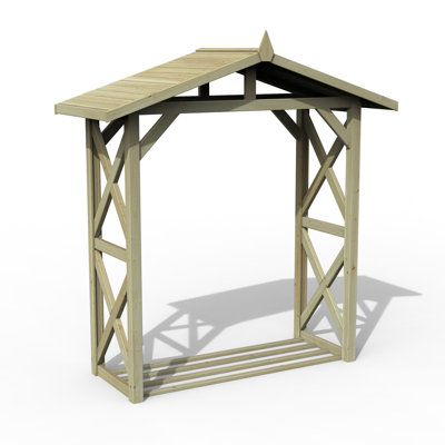 Apex 208.4cm W x 85.5cm D Solid Wood Log Store