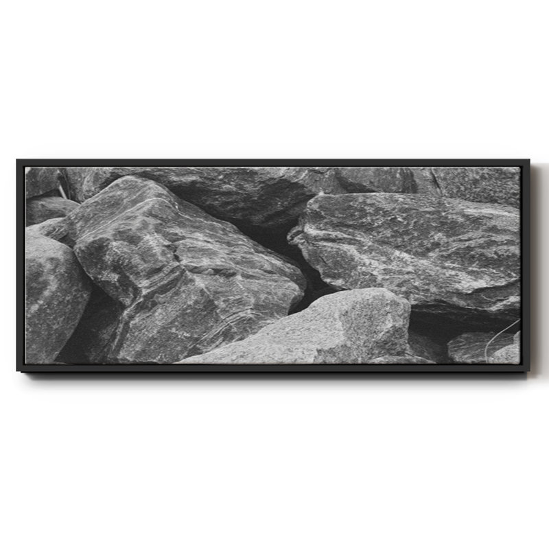 Found Textures VII- Framed Canvas, 12" H x 30" W