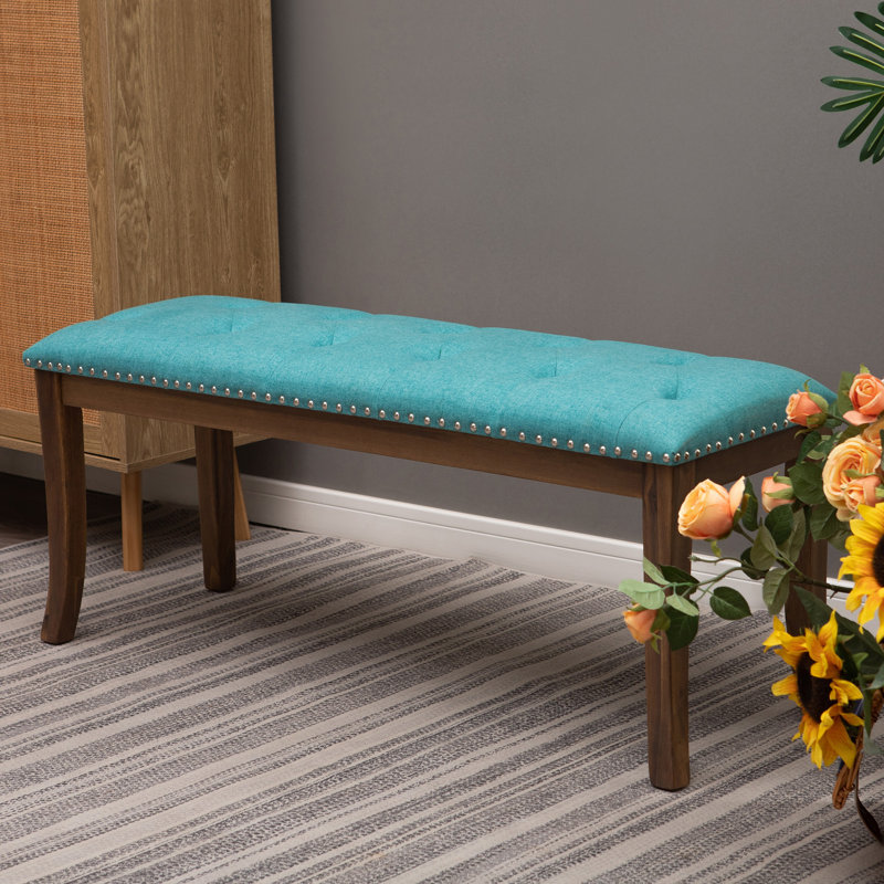 Polyester Blend Upholstered Bench