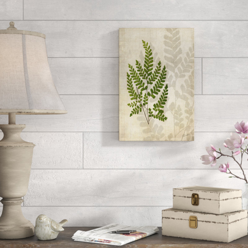 British Ferns VI'by John Butler - Painting Print, 46cm H x 30cm W, Black Floater Framed