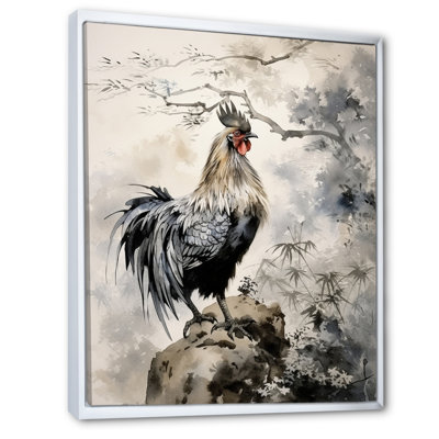Aymie Asian Art Rooster Sumi I sur impression sur toile