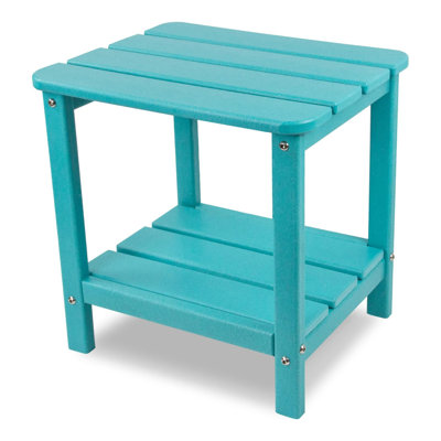 Table de bout Adirondack toutes saisons pour l'extérieur et l'intérieur, table de patio à 2 niveaux avec finition aspect bois