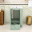 Meuble-lavabo autoportant compact avec lavabo, tiroir et tablettes ouvertes-363607042