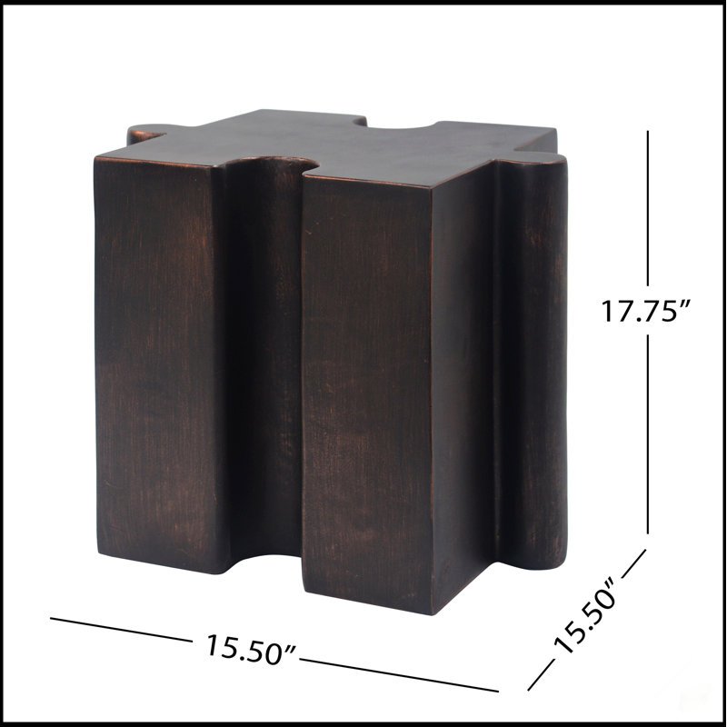Table d'appoint casse-tête, table modulaire à bord concave MGO, Brun