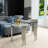 White Glass Nesting End Tables With Mirrored Silver Metal Legs Set Of 2