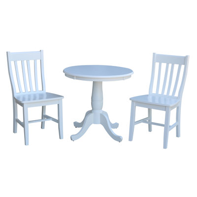  Dalayssa 2 - Person Solid Wood Pedestal Dining Set