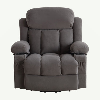 Fauteuil inclinable électrique Power Lift avec chaleur et massage Fauteuil inclinable électrique en tissu pour personnes âgées avec poche latérale, port de charge USB, télécommande pour salon A + B
