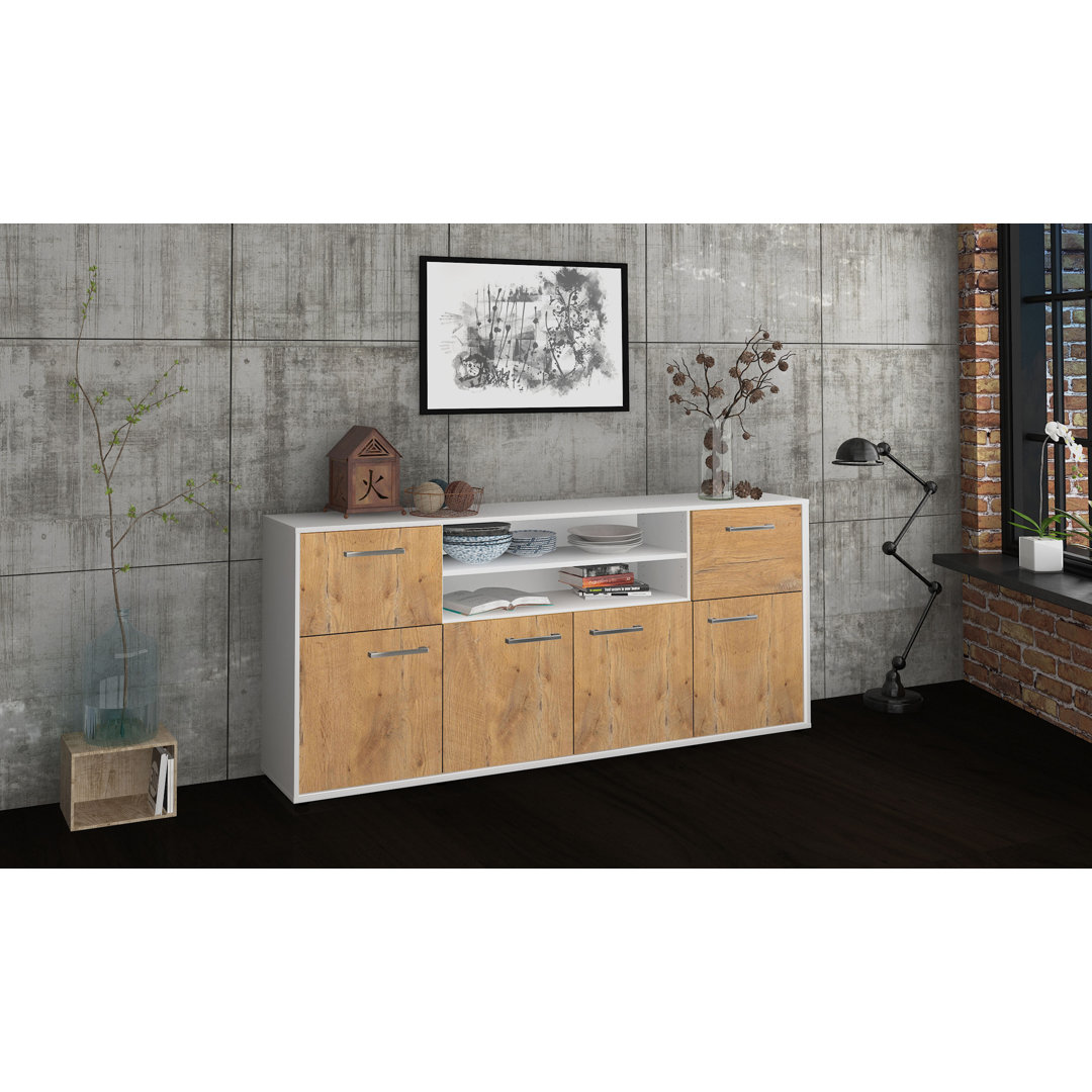 Sideboard Lisianne - Freistehend/Metallgriffe - Design: Holz-Dekor