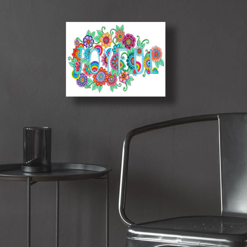 «Joyful» par Hello Angel, art mural en verre acrylique, H 12 po x l 16 po x P 0,13 po