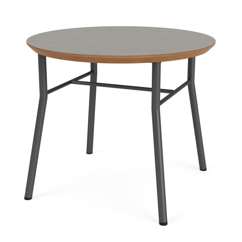 Chat Waiting Reception Round End Table, Sarum Twill, Charcoal