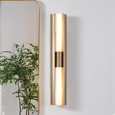 Weimar 30-inch 2-light Champagne Gold 5CCT LED Vanity Light with Etched Opal Glass Shades