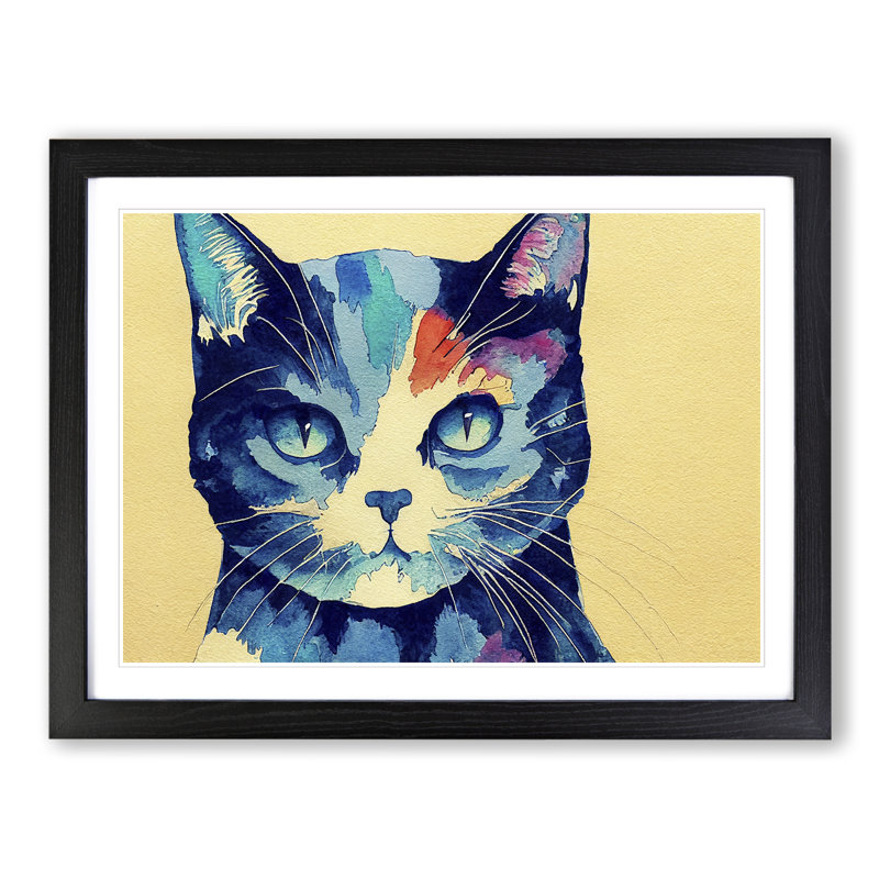 Colourful Cat Vol.1 - Framed Print, Black, 34cm H x 46cm W x 2cm D