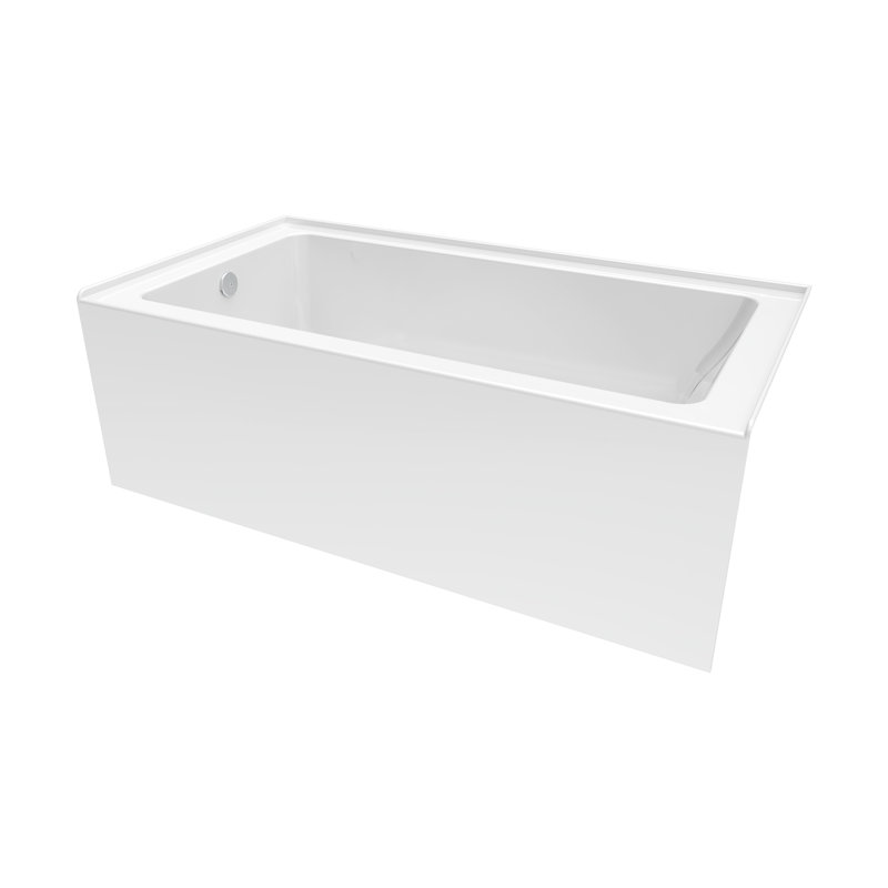 Baignoire de vidange en alcôve en acrylique blanc Nevia 6030 IFS AFR, Gauche