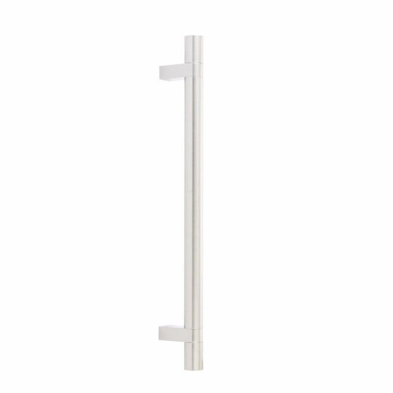 Emtek Select Appliance Pull w/ Rectangular Bar Stem & Smooth Pull (Back-to-Back Mount), Satin Nickel, 12"