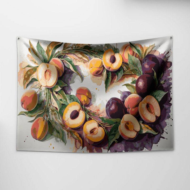 Fruit Peacotum Wall Tapestry, 68 po x 80 po