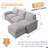 Kujtesa 102" Chenille L-shaped Sofa with One Movable Ottoman.-36691279