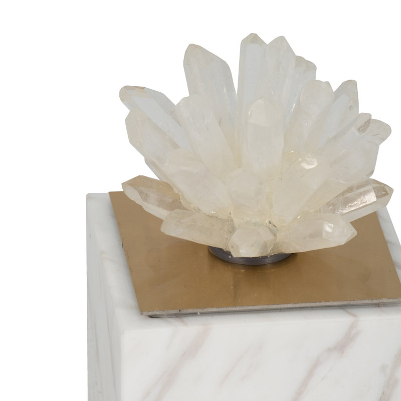Sculpture Glam Crystal Cluster, H 6 po x l 3 po x P 3 po, Blanc