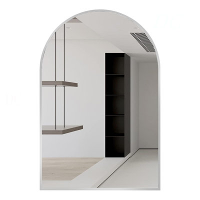 24X32 Inch Metal Framed Arched Bathrrom Mirror For Wall.